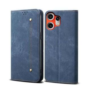 For Nothing CMF Phone 2 Pro Denim Texture Casual Style Flip Leather Case(Blue)