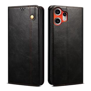 For Nothing CMF Phone 2 Pro Oil Wax Crazy Horse Texture Leather Phone Case(Black)