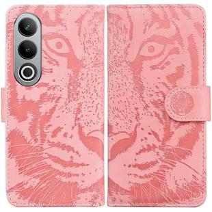 For OnePlus Nord CE4 5G Tiger Embossing Pattern Flip Leather Phone Case(Pink)