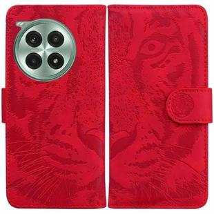 For OnePlus Ace 3 Pro Tiger Embossing Pattern Flip Leather Phone Case(Red)