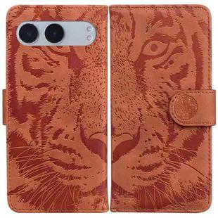 For OnePlus Nord 4 Tiger Embossing Pattern Flip Leather Phone Case(Brown)