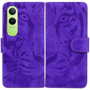 For OnePlus Nord CE4 Lite Tiger Embossing Pattern Flip Leather Phone Case(Purple)