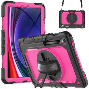 For Samsung Galaxy Tab S8 / S7 Silicone + PC Tablet Case(Black+Rose Red)