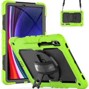 For Samsung Galaxy Tab S10+ / S9+ / S9 FE+ Silicone Hybrid PC Tablet Protective Case(Yellow Green+Black)
