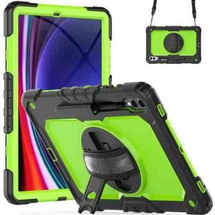 For Samsung Galaxy Tab S10+ / S9+ / S9 FE+ Silicone Hybrid PC Tablet Protective Case(Black+Yellow Green)