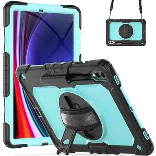 For Samsung Galaxy Tab S10+ / S9+ / S9 FE+ Silicone Hybrid PC Tablet Protective Case(Black+Light Blue)