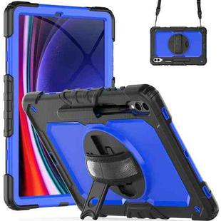 For Samsung Galaxy Tab S10+ / S9+ / S9 FE+ Silicone Hybrid PC Tablet Protective Case(Black+Dark Blue)