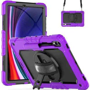 For Samsung Galaxy Tab S10+ / S9+ / S9 FE+ Silicone Hybrid PC Tablet Protective Case(Purple+Black)