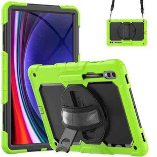 For Samsung Galaxy Tab S9 Ultra / S10 Ultra Silicone + PC Tablet Case(Yellow Green+Black)