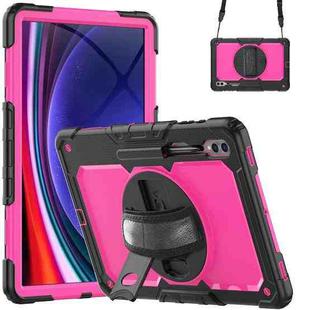 For Samsung Galaxy Tab S9 Ultra / S10 Ultra Silicone + PC Tablet Case(Black+Rose Red)