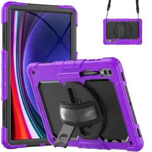 For Samsung Galaxy Tab S9 Ultra / S10 Ultra Silicone + PC Tablet Case(Purple+Black)