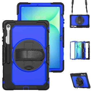For Samsung Galaxy Tab S10 FE+ Silicone Hybrid PC Tablet Protective Case(Dark Blue+Black)