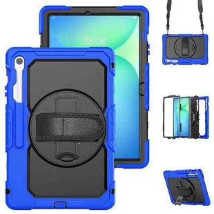 For Samsung Galaxy Tab S10 FE+ Silicone Hybrid PC Tablet Protective Case(Black+Dark Blue)