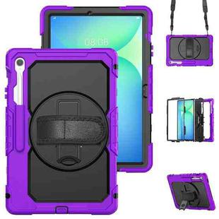 For Samsung Galaxy Tab S10 FE+ Silicone Hybrid PC Tablet Protective Case(Purple+Black)