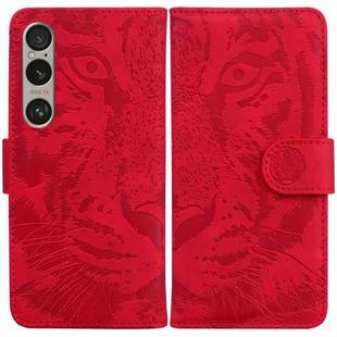 For Sony Xperia 1 VI Tiger Embossing Pattern Flip Leather Phone Case(Red)