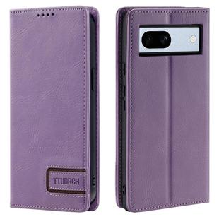 For Google Pixel 7a TTUDRCH RFID Retro Texture Leather Phone Case(Purple)