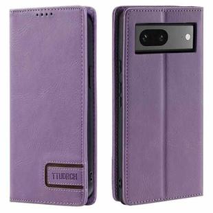 For Google Pixel 7 TTUDRCH RFID Retro Texture Leather Phone Case(Purple)