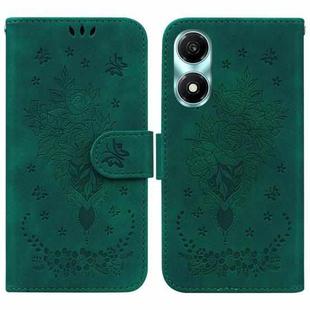 For Honor X5 Plus / Play 40C Butterfly Rose Embossed Leather Phone Case(Green)