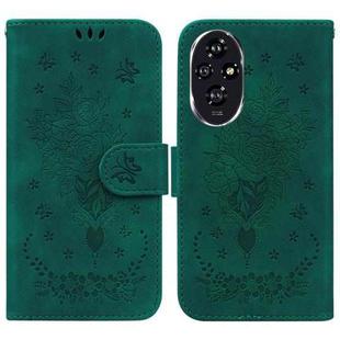 For Honor 200 Butterfly Rose Embossed Leather Phone Case(Green)