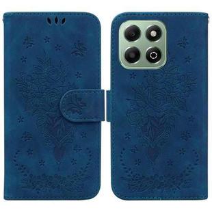 For Honor X6b Butterfly Rose Embossed Leather Phone Case(Blue)