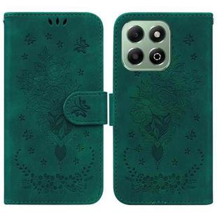 For Honor X6b Butterfly Rose Embossed Leather Phone Case(Green)