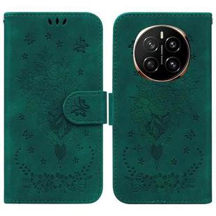 For Honor Magic7 Butterfly Rose Embossed Leather Phone Case(Green)