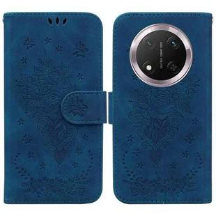 For Honor X9c Butterfly Rose Embossed Leather Phone Case(Blue)