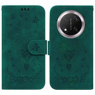 For Honor X9c Butterfly Rose Embossed Leather Phone Case(Green)