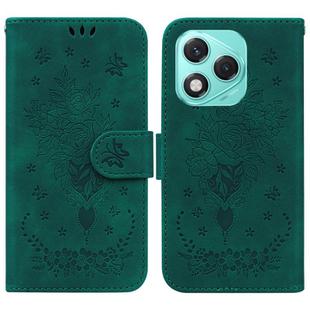 For Honor 400 Lite Butterfly Rose Embossed Leather Phone Case(Green)