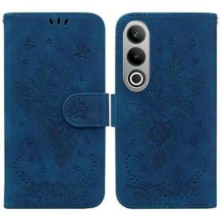 For OnePlus Nord CE4 5G Butterfly Rose Embossed Leather Phone Case(Blue)