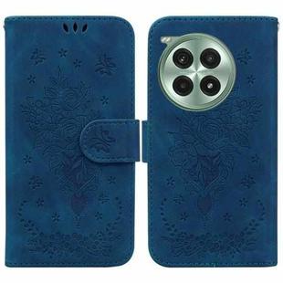 For OnePlus Ace 3 Pro Butterfly Rose Embossed Leather Phone Case(Blue)