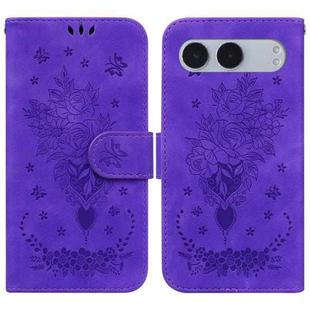 For OnePlus Nord 4 Butterfly Rose Embossed Leather Phone Case(Purple)