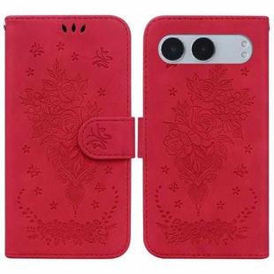 For OnePlus Nord 4 Butterfly Rose Embossed Leather Phone Case(Red)