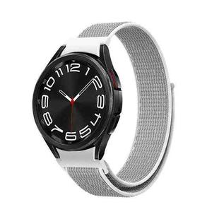 For Samsung Galaxy Watch 6 Woven Nylon Loop Watch Band(Grey White)