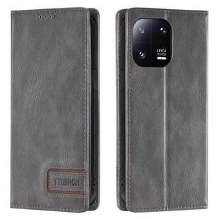 For Xiaomi 13 Pro TTUDRCH RFID Retro Texture Leather Phone Case(Grey)