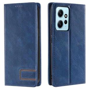 For Xiaomi Redmi Note 12 4G Global TTUDRCH RFID Retro Texture Leather Phone Case(Blue)