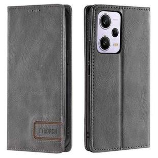 For Xiaomi Redmi Note 12 Pro 5G Global TTUDRCH RFID Retro Texture Leather Phone Case(Grey)