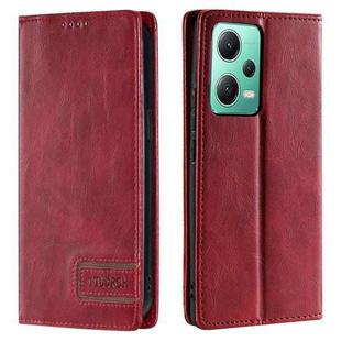 For Xiaomi Redmi Note 12 5G Global TTUDRCH RFID Retro Texture Leather Phone Case(Red)