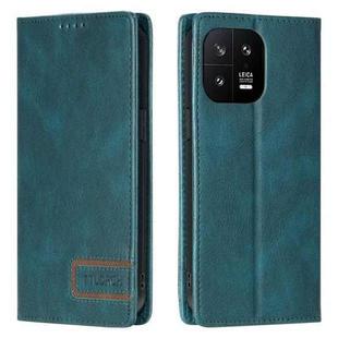 For Xiaomi 13 TTUDRCH RFID Retro Texture Leather Phone Case(Greem)