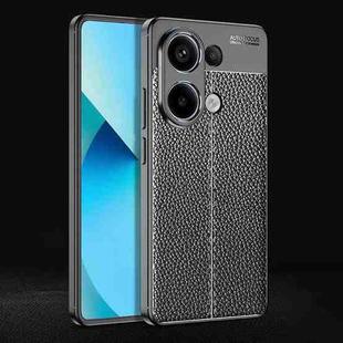 For Xiaomi Redmi Note 13 4G Litchi Texture Shockproof TPU Phone Case(Black)