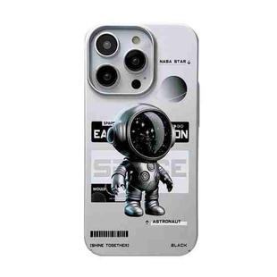 For iPhone 14 Pro Skin Feel Pattern PC Phone Case(Sideways Metal Astronaut)