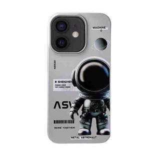 For iPhone 12 Skin Feel Pattern PC Phone Case(Positive Metal Astronaut)