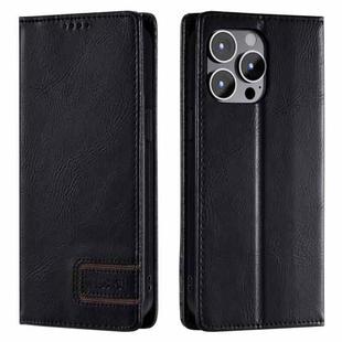 For iPhone 15 Pro Max TTUDRCH RFID Retro Texture Magnetic Leather Phone Case(Black)
