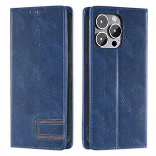 For iPhone 14 Pro Max TTUDRCH RFID Retro Texture Magnetic Leather Phone Case(Blue)