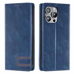 For iPhone 13 Pro Max TTUDRCH RFID Retro Texture Magnetic Leather Phone Case(Blue)