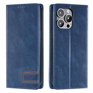 For iPhone 13 Pro TTUDRCH RFID Retro Texture Magnetic Leather Phone Case(Blue)