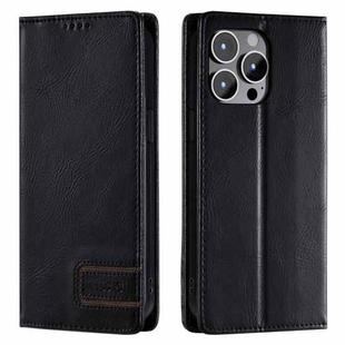 For iPhone 13 Pro TTUDRCH RFID Retro Texture Magnetic Leather Phone Case(Black)