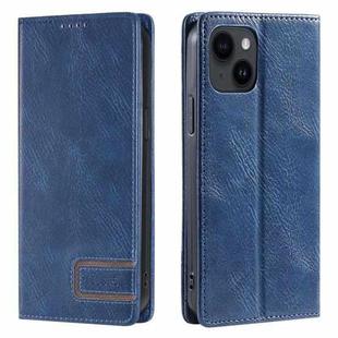 For iPhone 13 mini TTUDRCH RFID Retro Texture Magnetic Leather Phone Case(Blue)