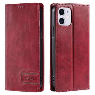 For iPhone 12 mini TTUDRCH RFID Retro Texture Magnetic Leather Phone Case(Red)