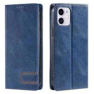 For iPhone 12 mini TTUDRCH RFID Retro Texture Magnetic Leather Phone Case(Blue)